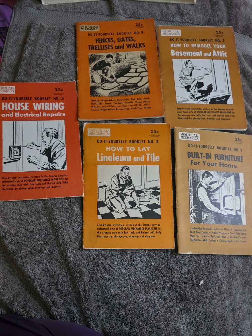 Lot of 5 Vintage 1954 Popular Mechanics Do-It-Yourself Booklets DIY Home Repair
